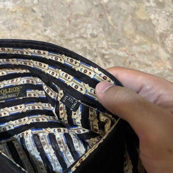 Napoleon By Stefano Ricci Shirt Mens 2XL 100% Silk Long Sleeve Button Italy - Picture 2 of 12